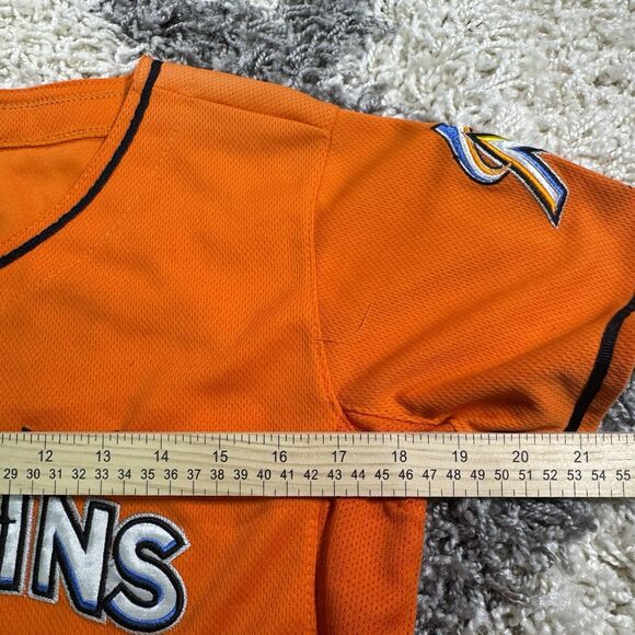 Florida Marlins JOSE REYES Orange Home Jersey Youth Large MAJESTIC MLB Authentic - Picture 6 of 7